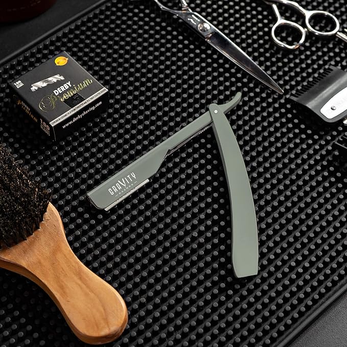 Professional Straight Razor - Ultra Exposed Straight Razor Kit with 10 Gravity Premium Blades, 2mm Exposed (Dynasty)