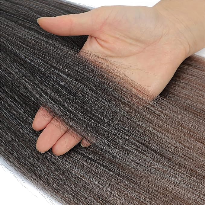 Pre-stretched Braiding Hair, Original Braid Hair Extensions, Hot Water Setting Crochet Hair Braids, Yaki Texture Easy Braiding Hair… (28''-pack of 8, 1b/30/613)…