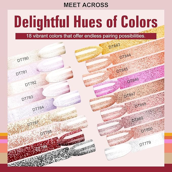 MEET ACROSS Brown Cat Eye Gel Nail Polish Set 18PCS Glitter Gel Polish Kit Gold Gel Amber Caramel Shimmer Nail Polish Kit Reflective Fall Translucent Cateye Gel Polish Salon DIY Gifts