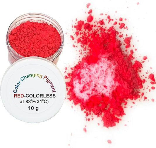Temperature Activated Color Changing Thermochromic Powder Pigment RED to COLORLESS (Translucent White) Changing at 88F/31C