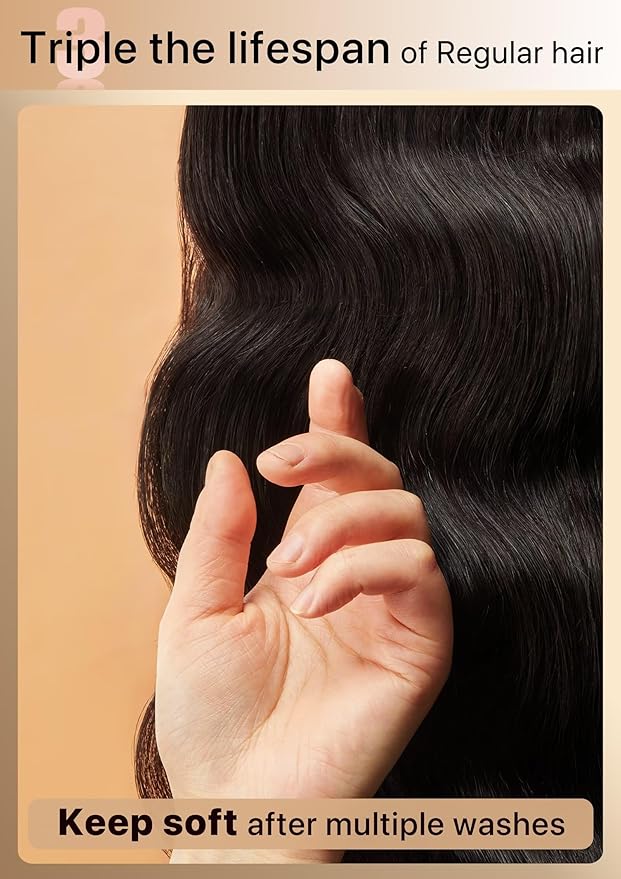 TRIIPPY Raw Cambodian Human Hair Single Bundles,Body Wave Bundles Human Hair,Triple Lifespan Than Regular Virgin Hair,The Same Quality As Boutique Stores,No.1 Raw Hair Brand On Amazon(20 Inch)