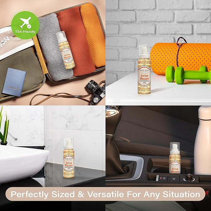 Tom's River Fine Fragrance Body & Hair Mist | Cotton Blossom Scent (Pack of 3) | For Daily Use | Travel-Friendly | 2 fl oz/ 60ml per Bottle