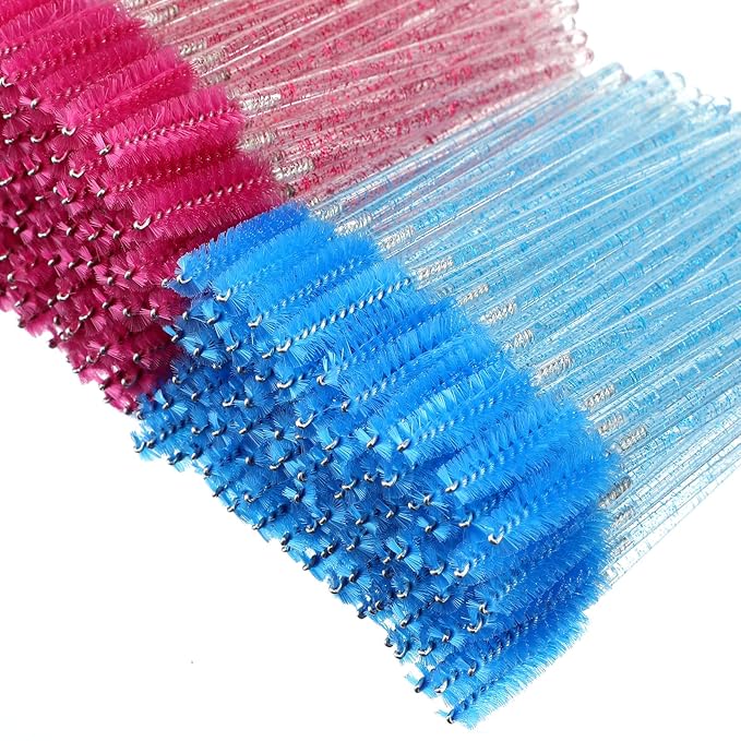 Skylety 1000 Pcs Disposable Mascara Wands Bulk Mascara Eyelash Brush Spoolies Makeup Applicator Eyelash Wands for Eye Lash Extension, Eyebrow Comb, 3.9 x 0.2 x 0.3 Inch (Colorful,Glitter)