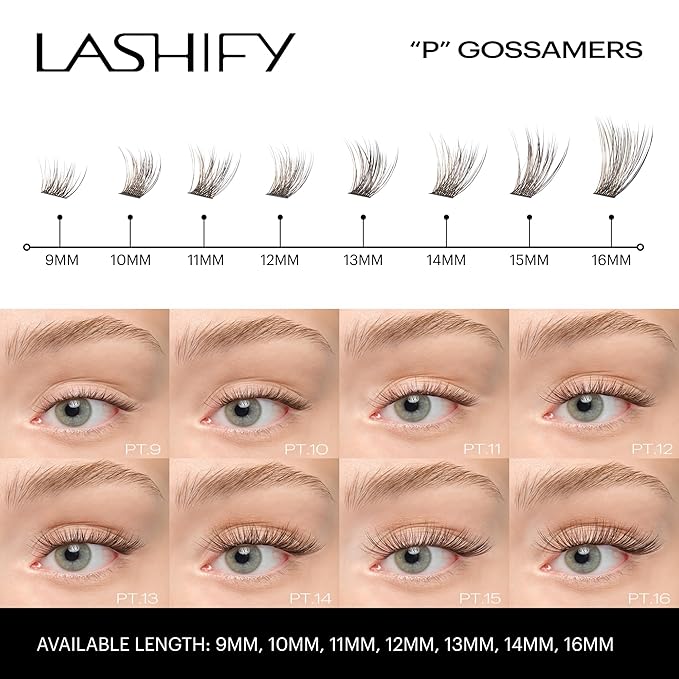 Lashify Plushy 14mm Gossamer Lashes in Truffle Color, Easy DIY False Lashes for a Voluminous Yet Still Natural Look