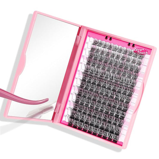 Lash Clusters, 120 Pcs Individual Cluster Lashes DIY Lash Extension Zero Touch-C-10-18mix Eyelash Clusters Volume Wispy Lashes Super Thin Band Reusable Soft & Comfortable(Tufted-C-10-18 mix)