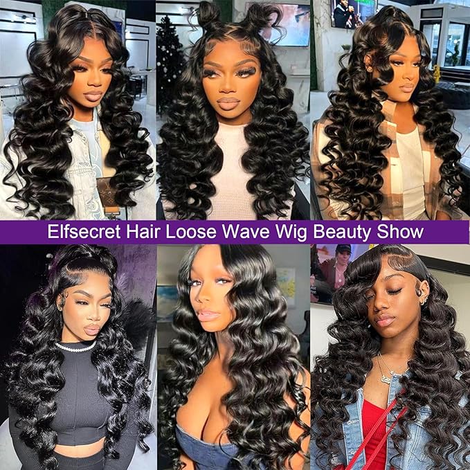 32 Inch Loose Deep Wave Lace Front Wigs Human Hair 13x4 Hd Lace Front Wigs Human Hair Pre Plucked 180% Density Loose Wave Frontal Glueless Wigs With Baby Hair