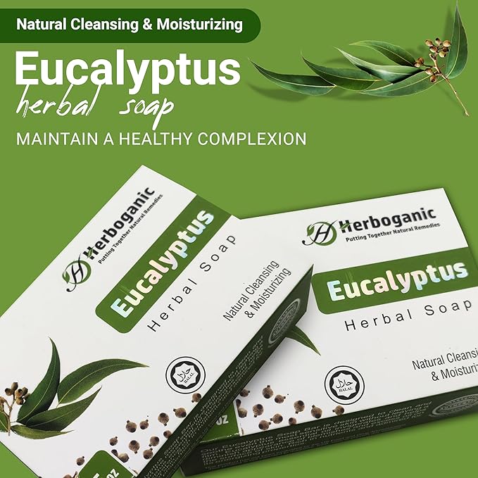 Eucalyptus Herbal Soap | Pack of 6 of 5oz soap Bar | Ideal for Men and Women, Soothing and Nourishing Soap for Moisturization