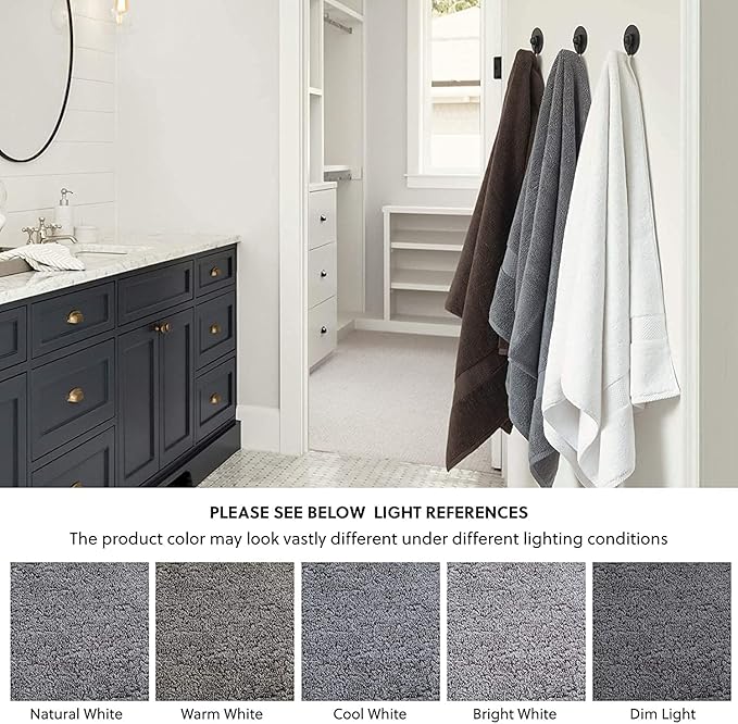 SIMPLI-MAGIC Bath Towels Ideal for Pool, Spa, and Gym Lightweight and Highly Absorbent Quick Drying Towels, Gray, 24 in x 46 in