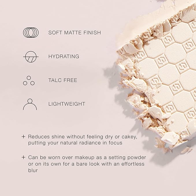 Jouer Soft Focus Hydrate & Setting - Pressed Powder with Matte Finish - Blurring Powder for Fine Lines and Pores - Set Face Makeup Foundation or Concealer - Translucent