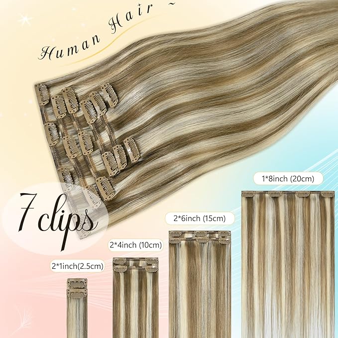 Blonde Hair Extensions Real Human Hair 18 inch 75g Golden Blonde Highlights Straight Remy Human Hair 100% Remy Human Hair Extension for Women