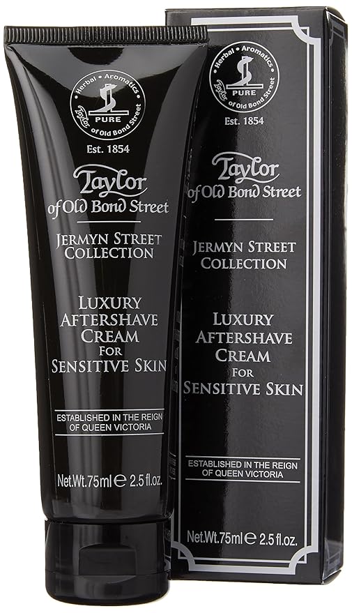 Taylor of Old Bond Street Jermyn Street Luxury Aftershave Cream for Sensitive Skin 75ml, 2.5 Ounce after shave lotion (06020-1)