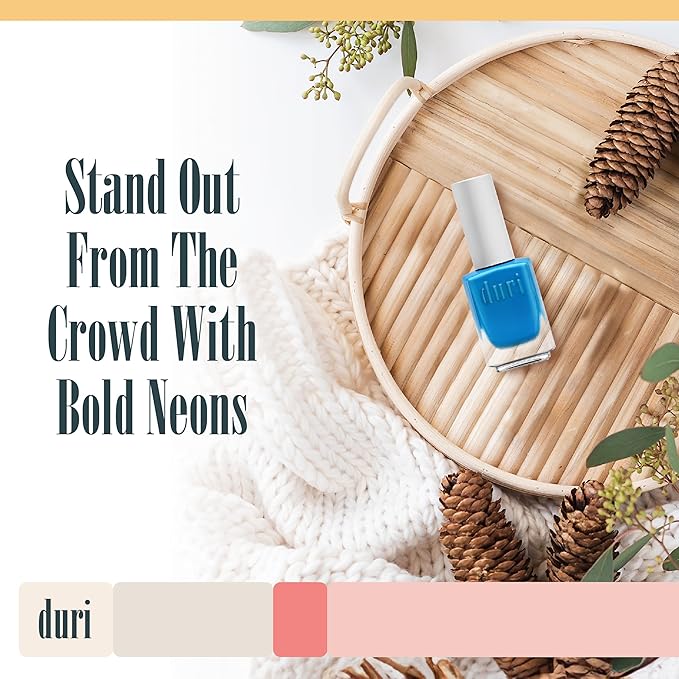 duri 160N Tsunami - Neon Blue Nail Polish, Matte Finish, Quick Drying, 0.45 Fl Oz