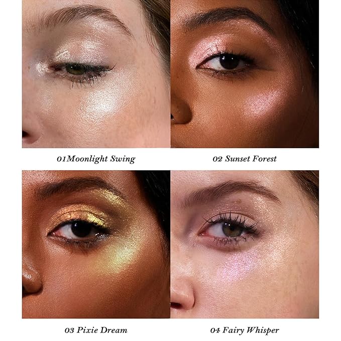 Flower Knows Midsummer Fairytales Liquid Highlighter,Shimmering Face & Body Illuminator,Glow Finish,Blendable & Long-lasting Radiance for Women & Girls(02 Sunset Forest)