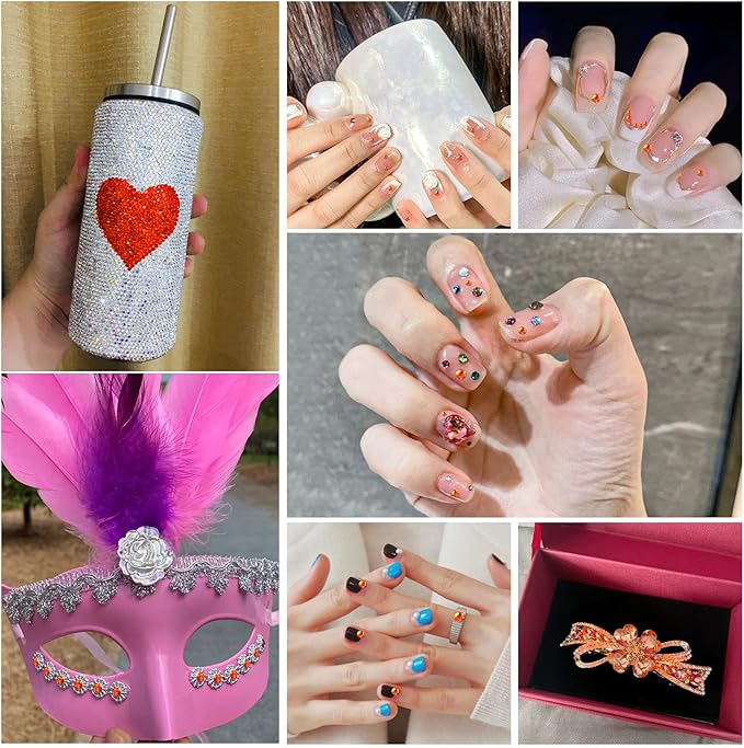 Beadsland Flatback Rhinestones Bulk,2880pcs Orange Rhinestones for Nails Crafts Clothes DIY Decoration, Hyacinth/Orange, SS30, 6.3-6.5mm