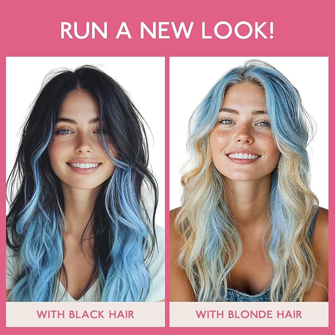 WENNALIFE Tape in Hair Extensions Human Hair Turquoise Tape in Extensions, 10pcs 25g 14 inch Remy Invisible Tape Ins Straight Colored Soft Real Human Hair Tape in Extensions Refill Set Extensions