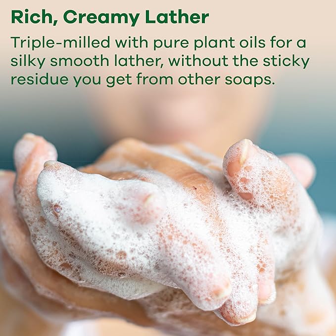 Australian Botanical Soap Pink Lychee with Pawpaw Extract 6.6 oz Luxury Soap Bars Enriched with Shea Butter, Sutiable for Men, Women and All Skin Types, Pack of 4