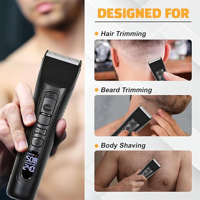 Brio Beardscape V1 Beard Trimmer for Men Professional with Low Friction Ceramic Blade, Cordless Professional Hair Trimmer for Barbers with 4 Hrs of Long Battery Timing, Ideal for Beard & Body (Black)