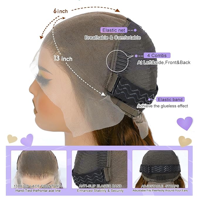 38 Inch Chocolate Brown Lace Front Wig Human Hair 13x6 Body Wave Lace Front Wigs Human Hair 180 Density Hd Pre Plucked with Baby Hair Colored Frontal Wigs Human Hair 4# Brown Wig Human Hair for Women