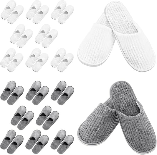 SATINIOR 18 Pairs Disposable Slippers for Guest Bulk Soft Washable House Women Men Slippers Pack for Hotel Spa Travel