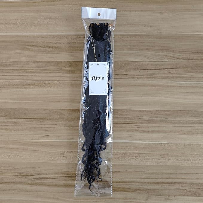 Aipin Goddess Locs Crochet Hair River Locs Wavy Crochet With Curly Hair In Middle And Ends Braids Hair Extensions(8 Packs,18 inch, 1B)