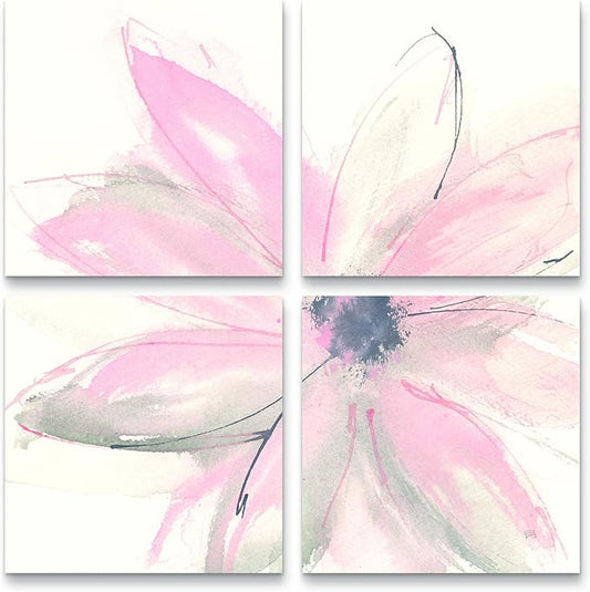 Trademark Fine Art ' Blush Clematis I ' Multi Panel Art Set 4 Piece by Chris Paschke 28x28