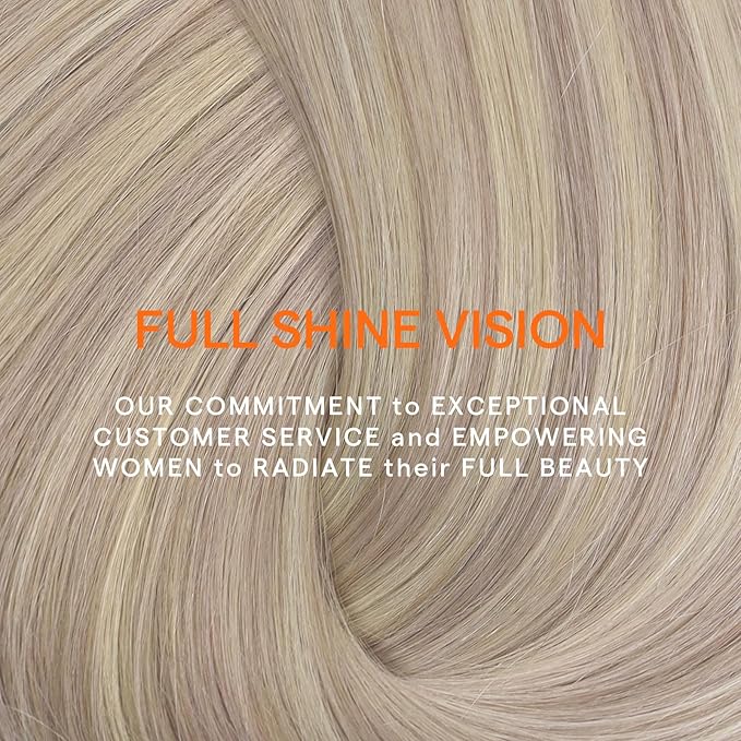 Full Shine Ash Blonde Clip in Hair Extensions Highlights Blonde Human Hair Extensions Clip ins Remy Hair Invisible Hair Extension Double Weft 7 Pcs 14 Inch 120 G