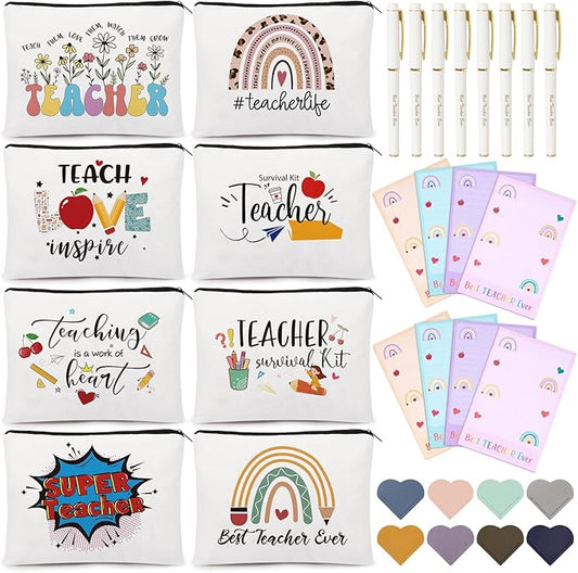 UAREHIBY 32 PCS Teacher Appreciation Gifts In Bulk, Teacher Gift with Makeup Bag for Women, Thank You Gifts for New Teachers,Christmas Gifts,Valentine Gifts