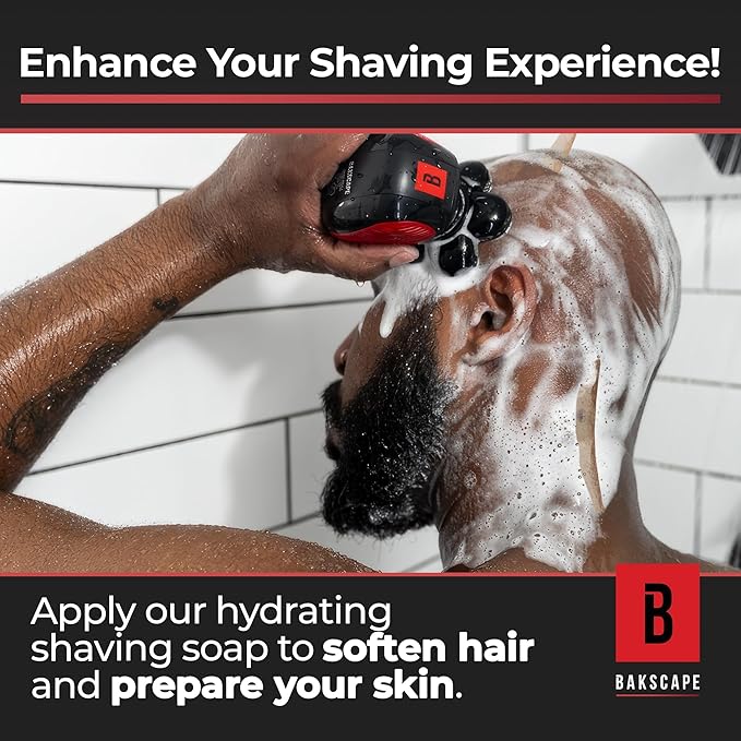 Bakscape Men's Back Shaver Starter Kit + Baklicator + Shave Head Parent (Shave Soap)