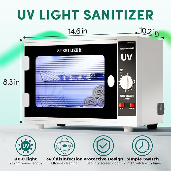 Nail Tool Cabinet, 12L Large Capacity Sanitizer Box Cleaning Supplies, Multi-Functional Nail Cleaner Box Manicure Tool Cleaning Cabinet Equipment Sanitizing for Beauty, Toys, Towels, Nail Salon Tool