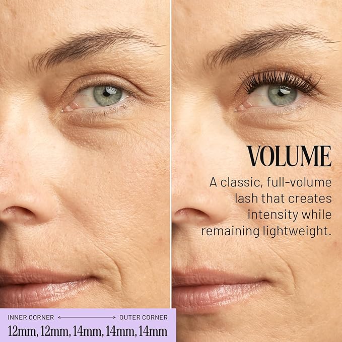 Lilac St - Volume Lashes - Dense & Dramatic Look - Tightly Packed Clusters - Reusable - Vegan & Cruelty Free - 12 mm