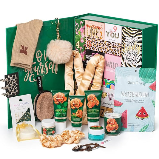 Mother's Day Gifts for Mom Pamper Time Holiday Beauty spa kit, Surprise Gift box spa for Teen Girls, 20 PCS Gifts Basket Beauty Advent Calendar Gifts for Women Holiday Kit Surprise Bath & Body Box