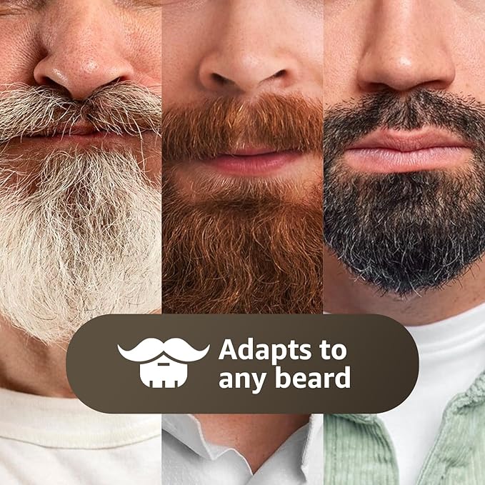 Electric Beard Trimmer for Men: 16-in-1 Professional Barber Hair Clippers - Cordless Grooming Kit - Turbo Speed & Precision Blades, Silver