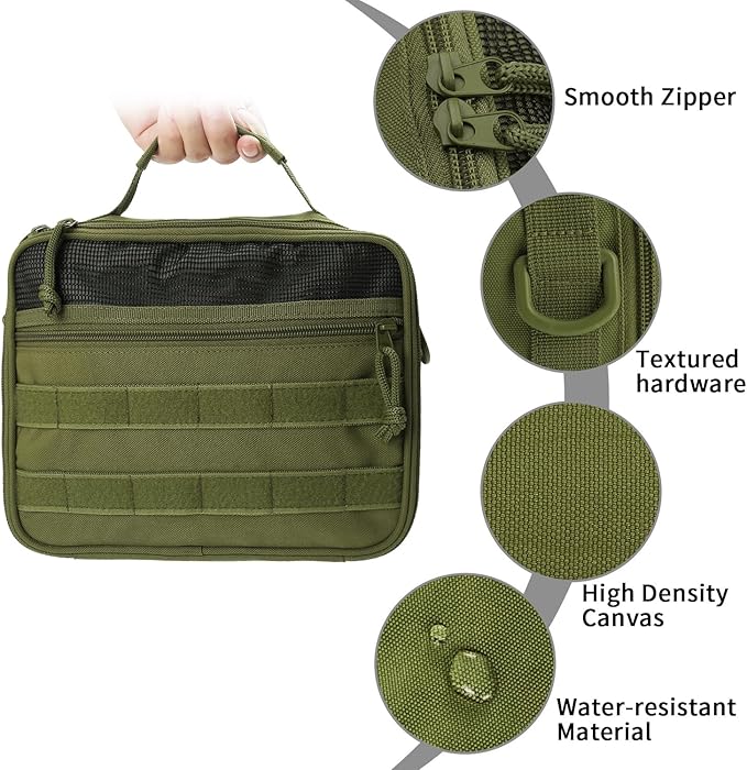 SMONT Tactical Toiletry Bag for Men, 9.5" Hanging Dopp Kit Shaving Hygiene Bag for Traveling Bathroom