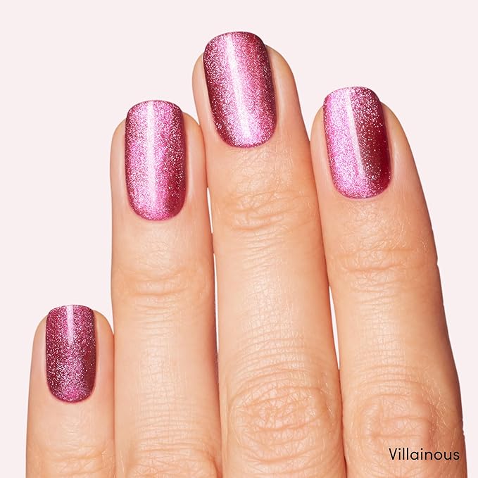 Dashing Diva One Gel Magnetic Mega Bundle – One Gel Magnetic Starter Kit in Villainous, Top Coat and Magic Off Nail Polish Remover - Manicure Set includes LED Lamp and Power Magnet