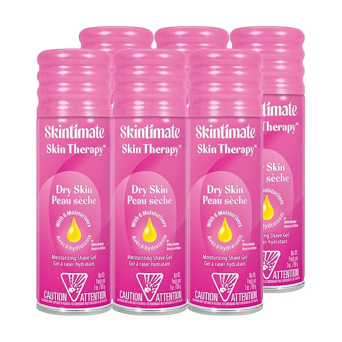 Skintimate Skin Therapy Dry Skin Shave Gel for Women, 6 Pack | Skintimate Shaving Cream for Women, Womens Shaving Cream, Shaving Foam, Womens Shave Gel, Pack of 6, 7oz each
