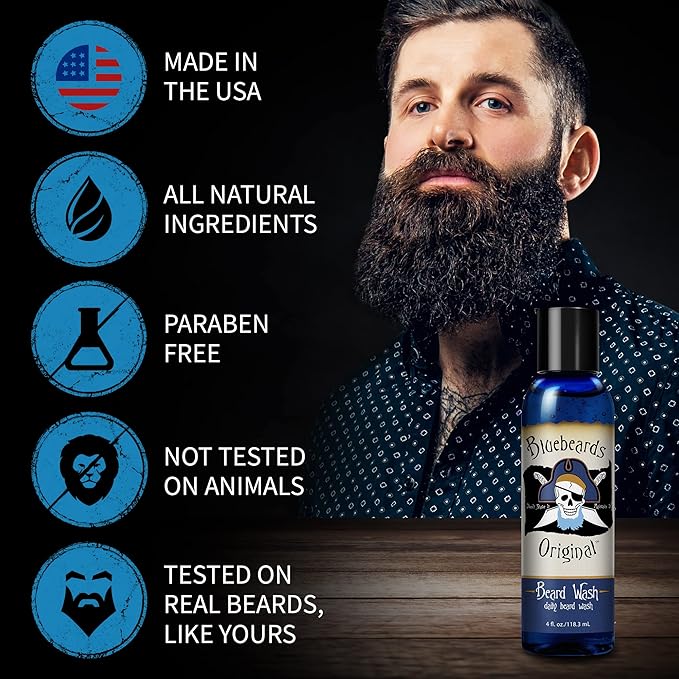 Beard Wash for Men, 4 oz. - Natural Beard Wash and Beard Moisturizer, Infused with Aloe & Lime - Deeply Cleans, Softens, and Conditions Your Beard and Skin Underneath - Made in USA