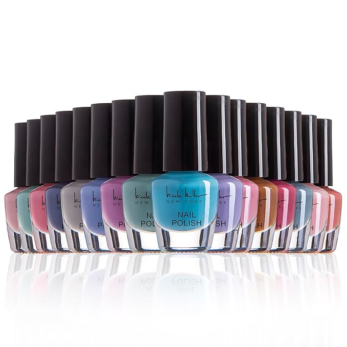 Nicole Miller Mini Nail Polish Set – Glossy, Vibrant Colors for Fingernails & Toenails, Spring and Summer