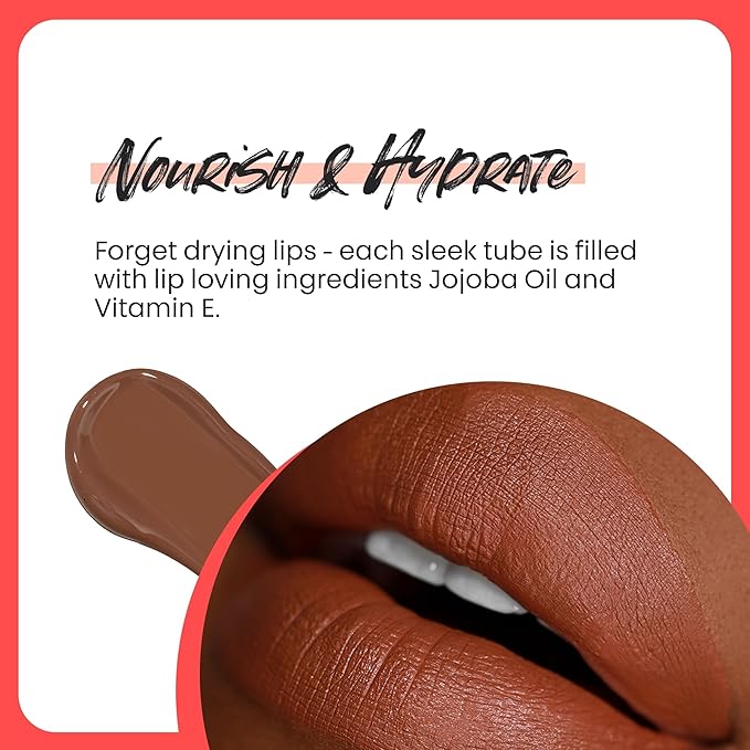 The Lip Bar - Nonstop Liquid Matte Lipstick 2-Pack, Naturalista (Soft Brown) + Rich Auntie (Deep Berry) - High Pigment - One Swipe - Long Lasting - Jojoba Oil & Vitamin E - Vegan - Make Up -.24 fl oz