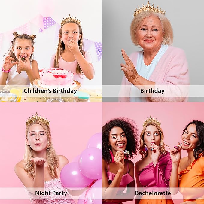 LIMELIA Women's Tiara for Henna Wedding Party|Glitter Hair Accessories for Bridal Birthday Pageant Prom Halloween Cos-play Christmas Party|Dence-Honey