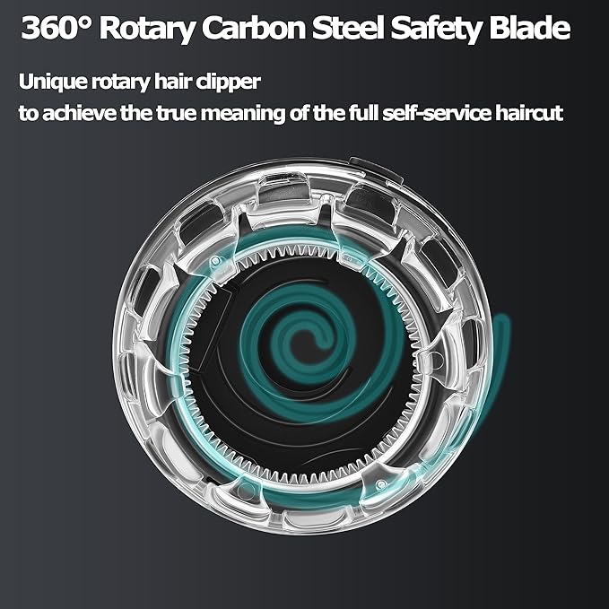 KEMEI Professional Hair Clippers for Men, Automatic Circular Hair Trimmer, Cordless Self-Haircut Kit with LED Display, KM-887 Silvery