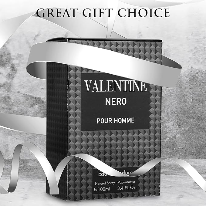 URBAN COLLECTION Valentine Nero for Men - Woody Aromatic Fragrance with Floral and Mineral Notes - Masculine Scent - 100ml