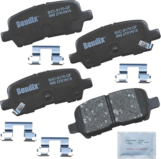 Bendix Priority1 CFC999 Ceramic Rear Brake Pads for Buick Allure 2009-2005, LaCrosse 2009-2005, Chevrolet Impala 2013-2011, Impala 2016-2015, Impala Limited 2016-2014, Pontiac Grand Prix 2008-2004
