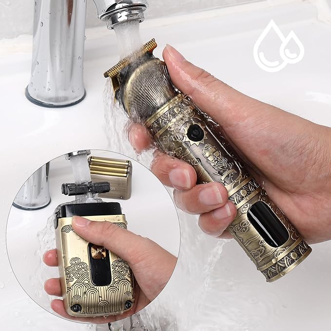 T-Blade Hair Trimmers & Electric Shavers for Men Foil Shaver Beard Trimmer Men's Grooming Kit with Triple Blades Cordless