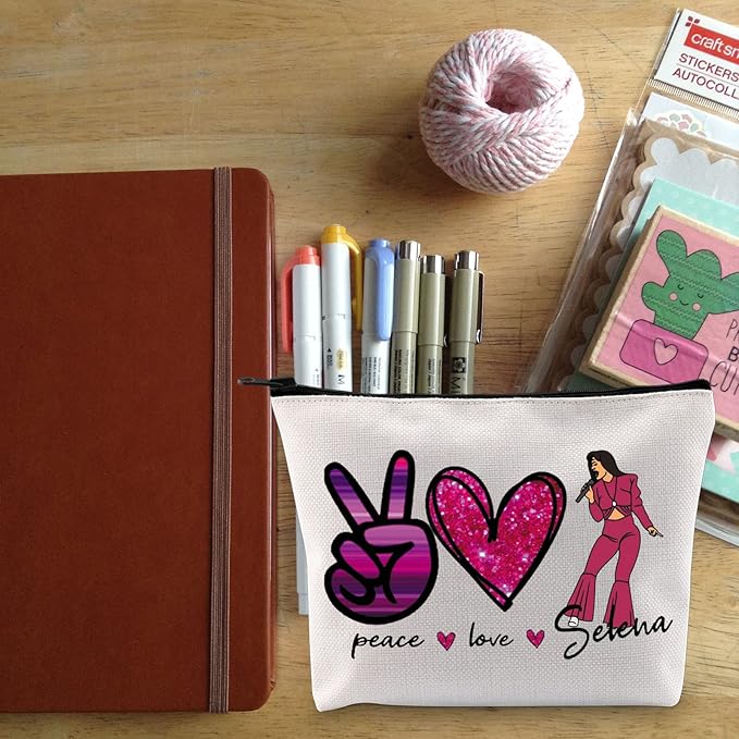 BLUPARK Song Makeup Bag Singer Song Gift Singer Fan Gift Singer Inspired Cosmetic Bag Music Gift (Peace Love Se)