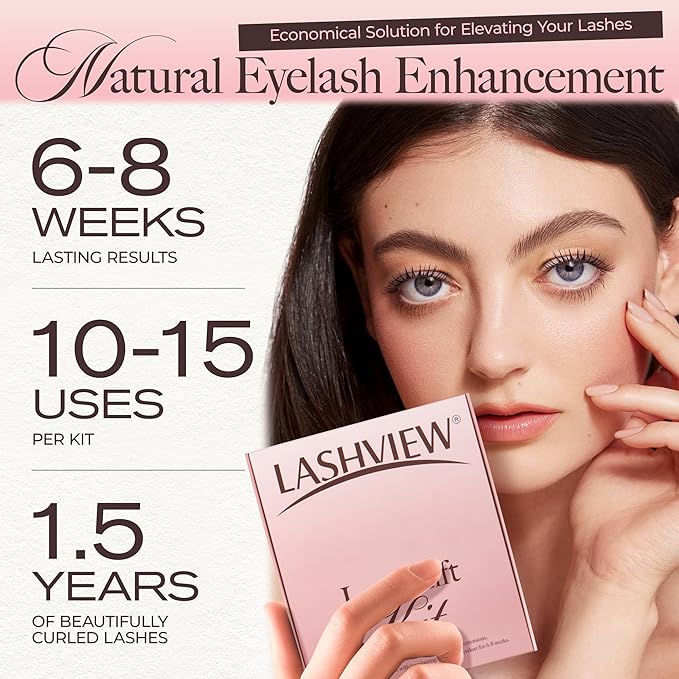 LASHVIEW Lash Lift Kit, Eyelash Perm Kit, Professional Eyelash Curling Lash Extension Set,Lash Curling, Semi-Permanent Curling Perming Wave Suitable For Salon