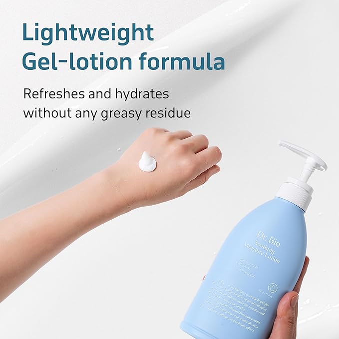 Soothing Moisture Lotion, Hydrating, Lightweight Korean Body Lotion for Sensitive Skin & Dry Skin, Fragrance-Free, Immediate Moisturizing and Quick Absorbing, Non-greasy Texture, Vegan