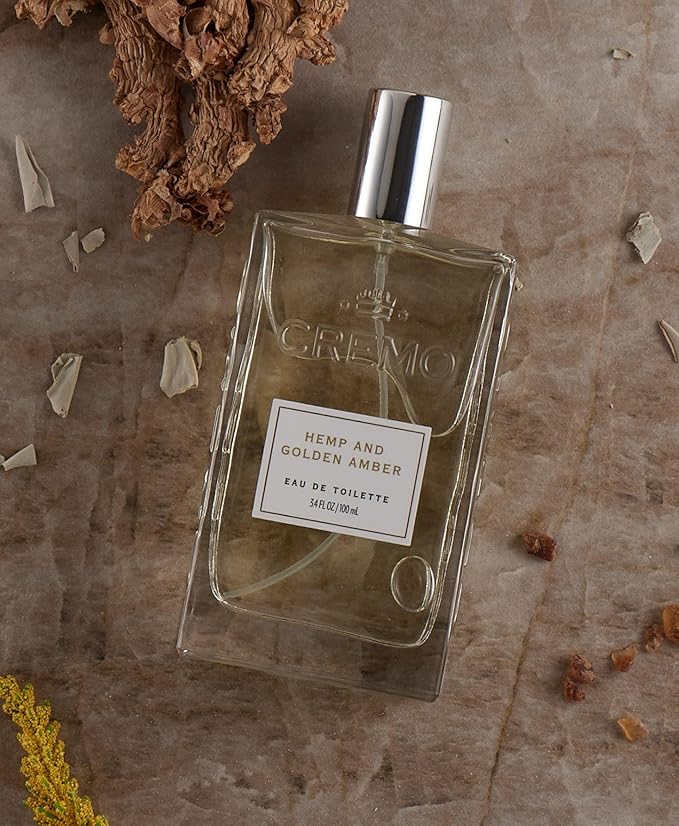Cremo Hemp & Golden Amber Cologne Spray, A Unique Yet Sophisticated Blend of Hemp, Ginger and Golden Amber, 3.4 Fl Oz