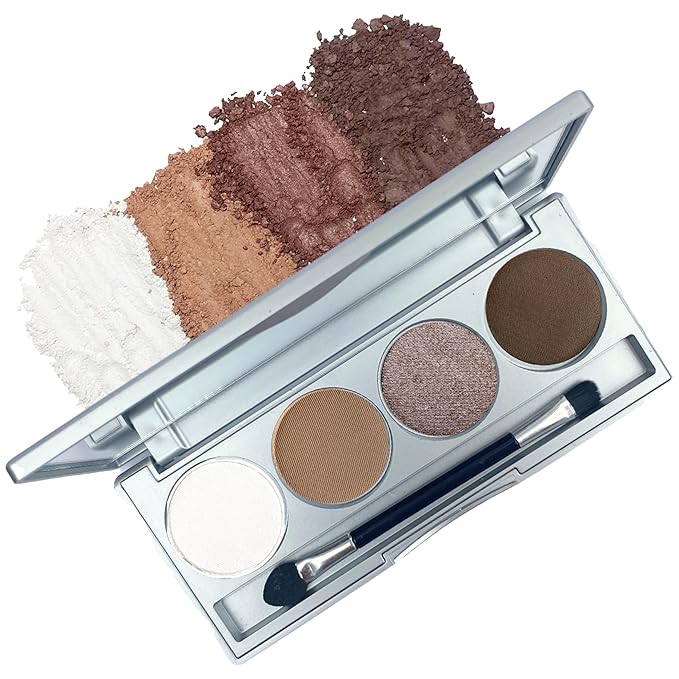 Honeybee Gardens Hot Chocolate Eye Shadow Palette, Clean and Bold, 4 Highly Pigmented Colors With Long Lasting Luxe Finish, Vegan, Cruelty-Free, Gluten-Free, and Paraben-Free, Net Wt 1.3g Each