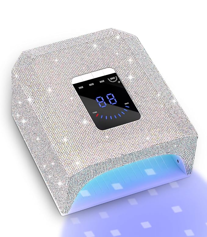 UV Nail Lamp Nail Dryer: HOUSMV Cordless Rechargeable UV Light for Gel Nails 60W, Professional Diamond LED Nail Dryer with 4 Timer Setting & Auto Sensor, Fast Nail Light Curing Lamp for Salon & Home