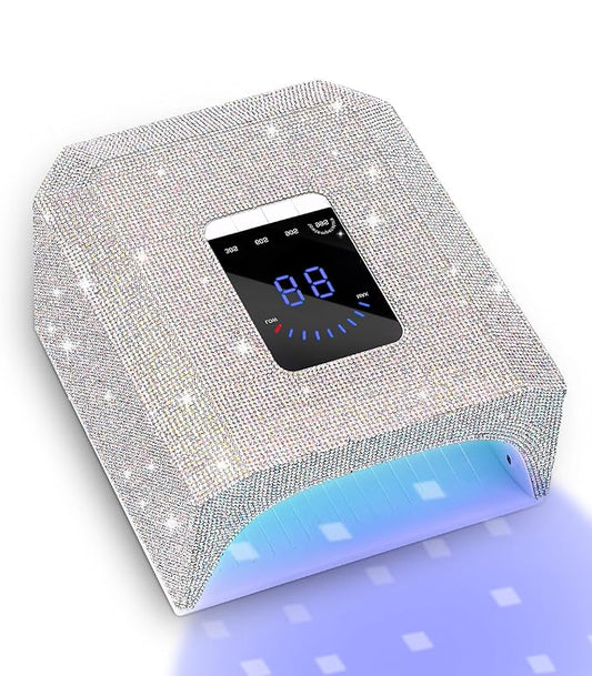 UV Nail Lamp Nail Dryer: HOUSMV Cordless Rechargeable UV Light for Gel Nails 60W, Professional Diamond LED Nail Dryer with 4 Timer Setting & Auto Sensor, Fast Nail Light Curing Lamp for Salon & Home